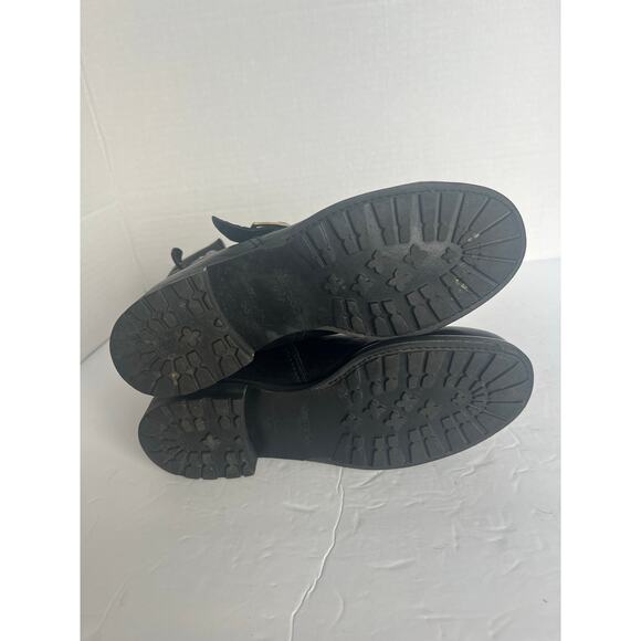 Jimmy Choo Black Soft Leather Fur Lined Low Heel Ankle Biker Moto Boots Sz 8 - Picture 12 of 14